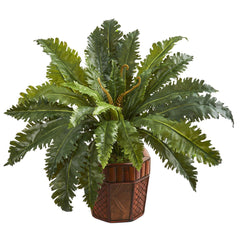 Marginatum Artificial Plant in Bamboo Finished Planter - Ornate Home