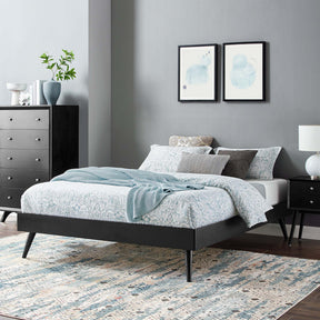 Margo Black Wood Queen Platform Bed Frame - Ornate Home