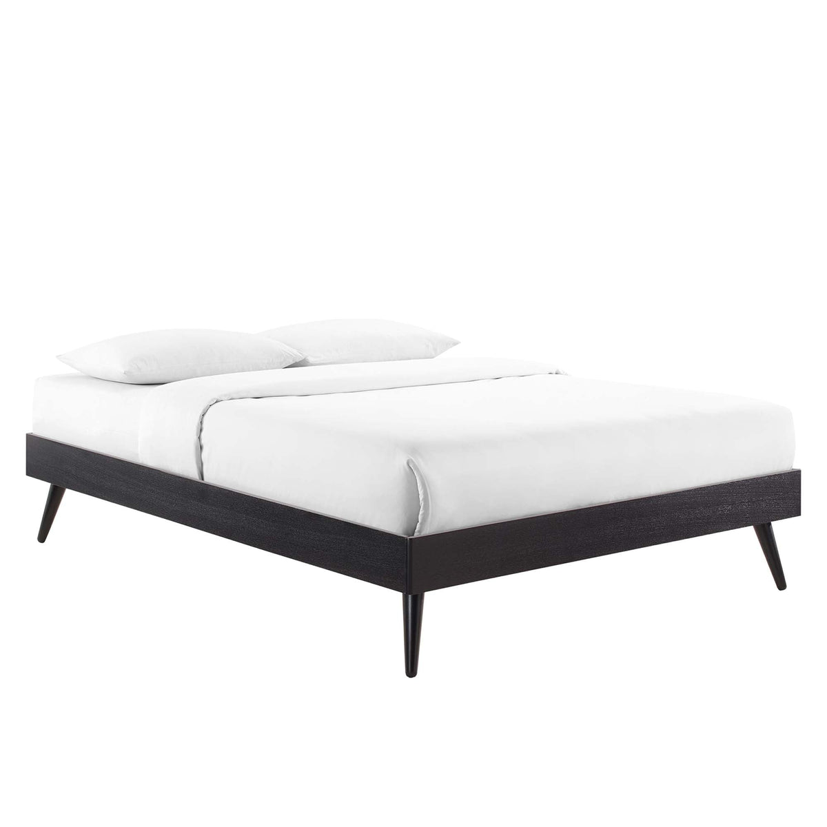 Margo Black Wood Queen Platform Bed Frame - Ornate Home