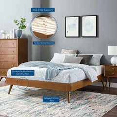 Margo Walnut Wood Full Platform Bed Frame - Ornate Home