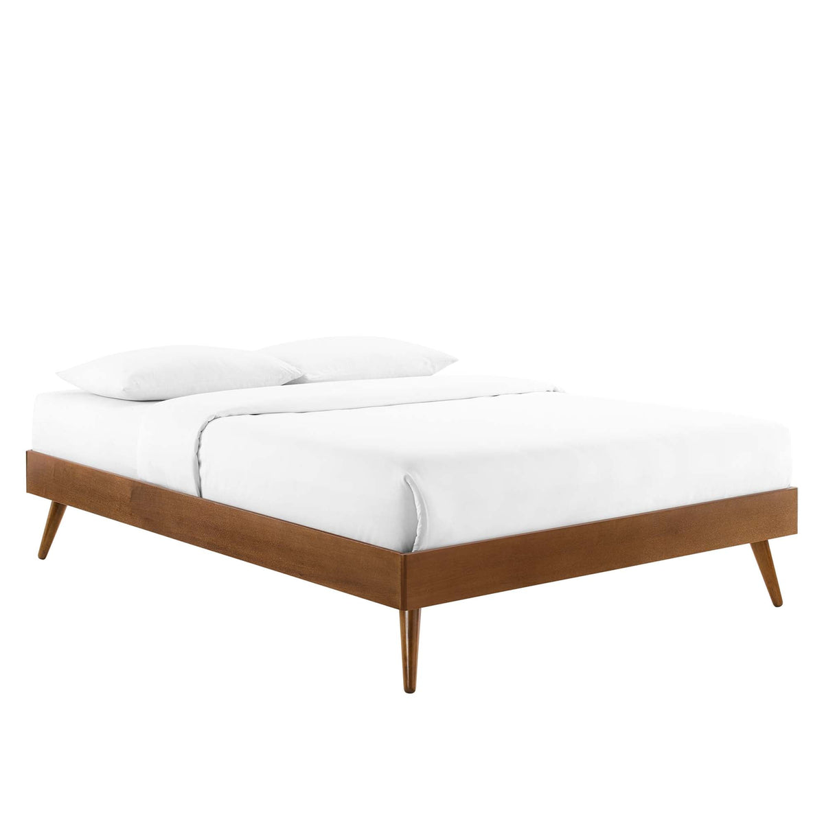 Margo Walnut Wood Twin Platform Bed Frame - Ornate Home