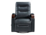 Margot Dark Blue Swivel Glider Reclining Chair - Ornate Home