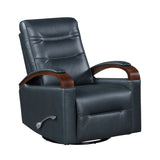 Margot Dark Blue Swivel Glider Reclining Chair - Ornate Home