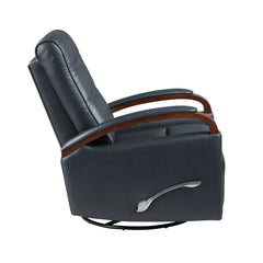 Margot Dark Blue Swivel Glider Reclining Chair - Ornate Home