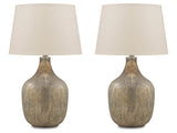 Mari Gray/Gold Table Lamp (Set of 2) (Online Special Price) - Ornate Home