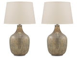 Mari Gray/Gold Table Lamp (Set of 2) - Ornate Home