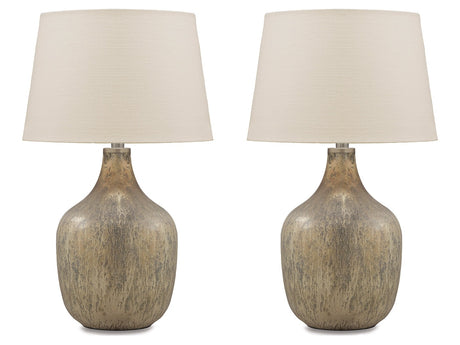 Mari Gray/Gold Table Lamp (Set of 2) - Ornate Home