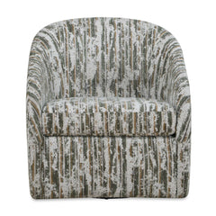 Mari Green/White Boucle Swivel Chair - Ornate Home