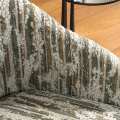 Mari Green/White Boucle Swivel Chair - Ornate Home