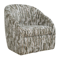 Mari Green/White Boucle Swivel Chair - Ornate Home