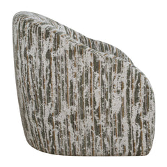 Mari Green/White Boucle Swivel Chair - Ornate Home