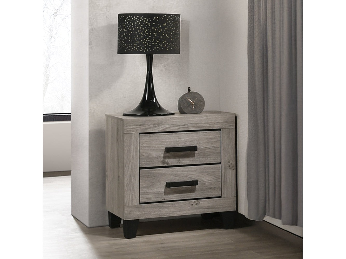 Mari Light Gray Nightstand - Ornate Home