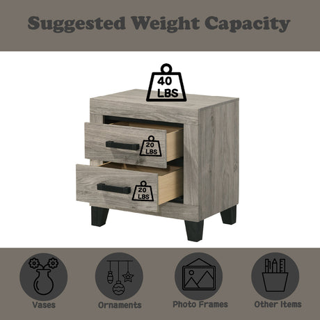 Mari Light Gray Nightstand - Ornate Home