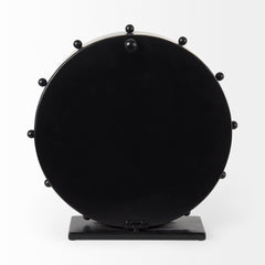 Marian Black Studded Round Table Clock - Ornate Home