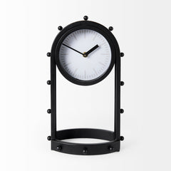 Marian Black Studded Table Clock - Ornate Home