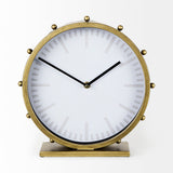 Marian Gold Metal with Studs Round Table Clock - Ornate Home