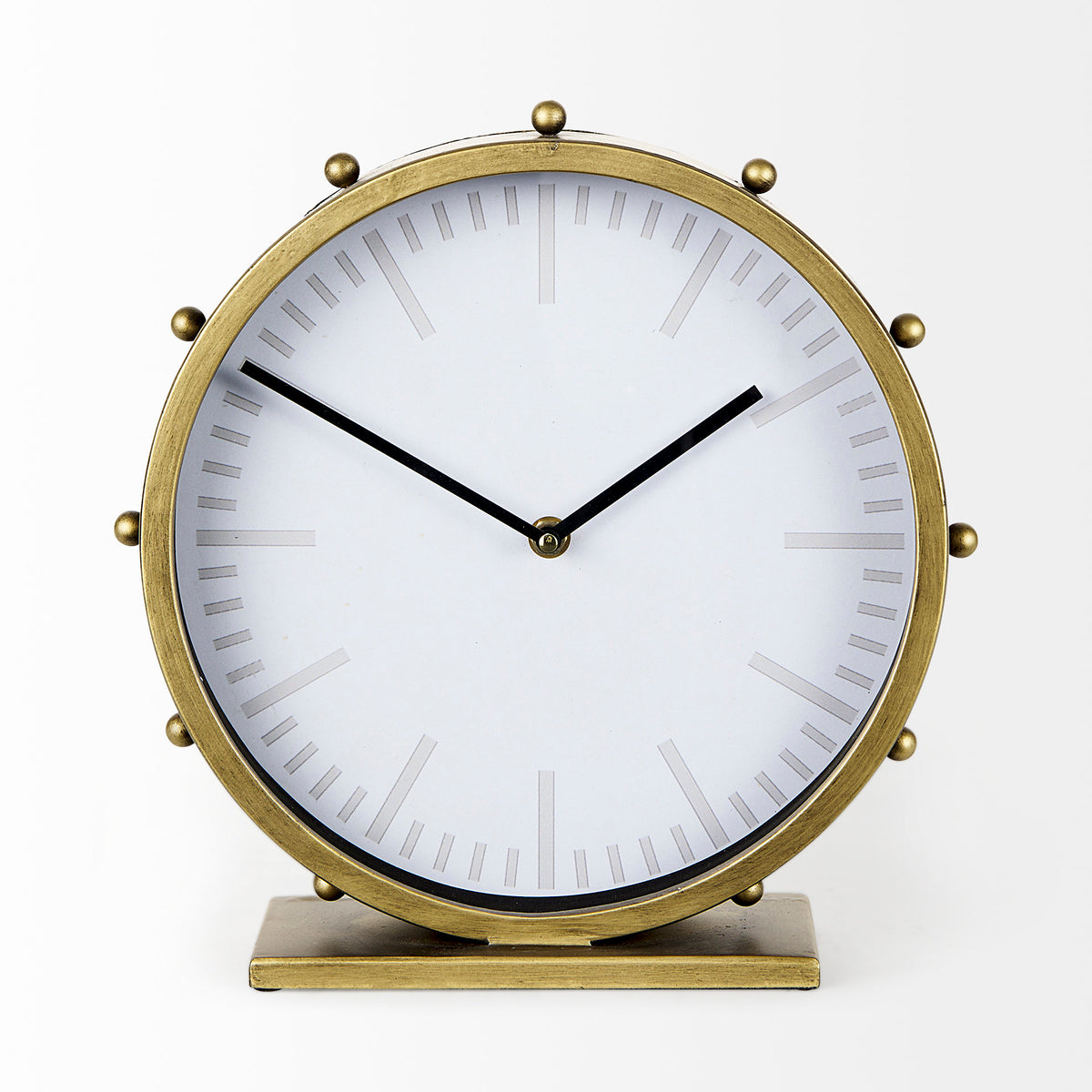 Marian Gold Metal with Studs Round Table Clock - Ornate Home
