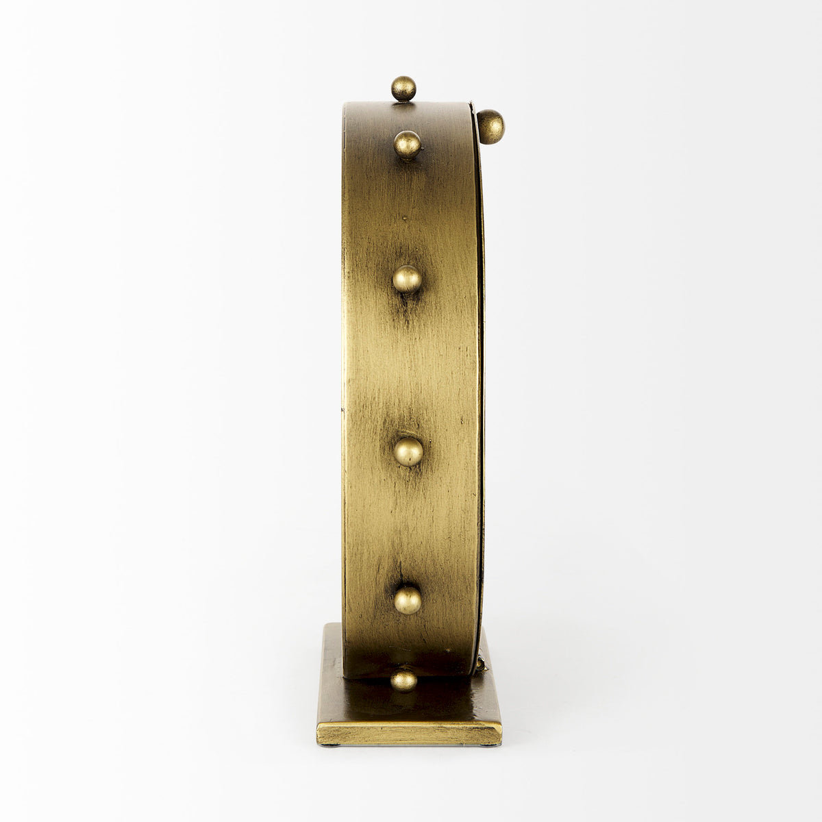 Marian Gold Metal with Studs Round Table Clock - Ornate Home