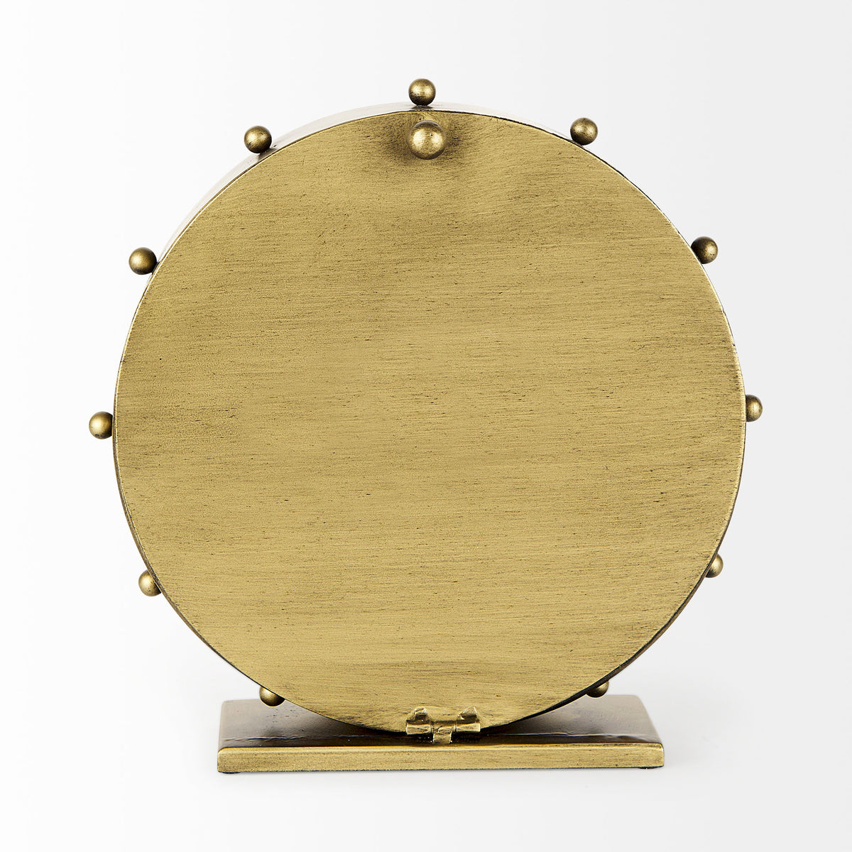 Marian Gold Metal with Studs Round Table Clock - Ornate Home