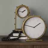 Marian Gold Metal with Studs Round Table Clock - Ornate Home