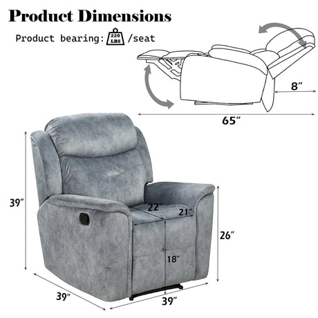 Mariana Recliner in Silver Gray 55032 - Ornate Home