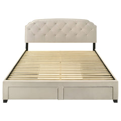Marianna Cream 4-drawer Upholstered Eastern King Storage Bed - Ornate Home