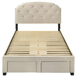 Marianna Cream 4-drawer Upholstered Full Storage Bed - Ornate Home