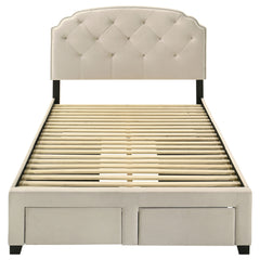 Marianna Cream 4-drawer Upholstered Full Storage Bed - Ornate Home