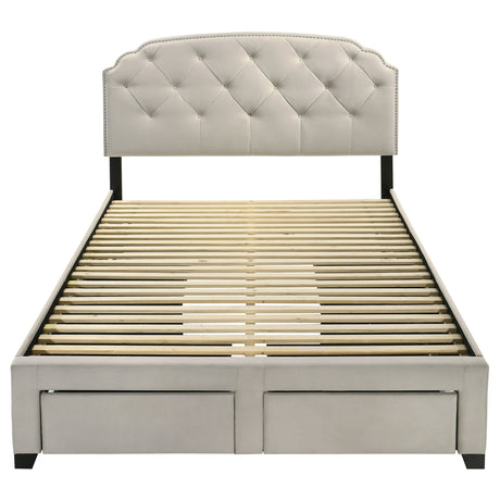 Marianna Cream 4-drawer Upholstered Queen Storage Bed - Ornate Home