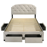 Marianna Cream 4-drawer Upholstered Queen Storage Bed - Ornate Home