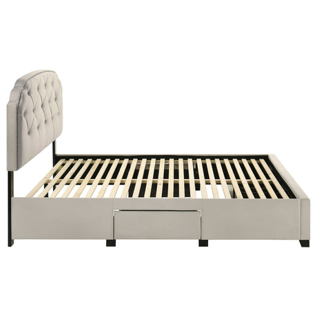 Marianna Cream 4-drawer Upholstered Queen Storage Bed - Ornate Home