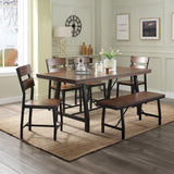 Mariatu Oak & Black Bench - Ornate Home