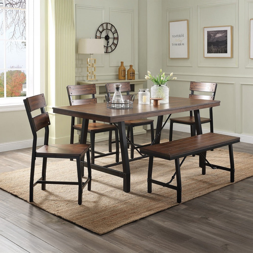 Mariatu Oak & Black Bench - Ornate Home