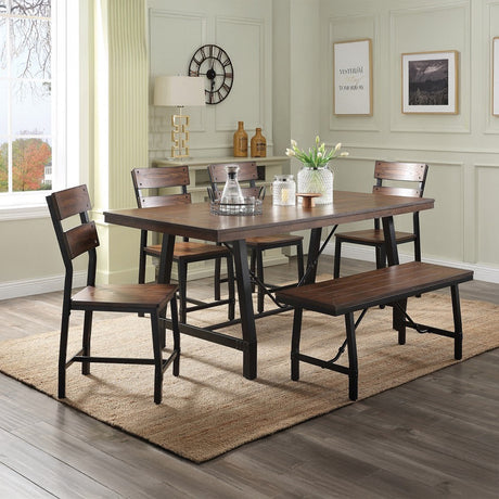 Mariatu Oak & Black Bench - Ornate Home