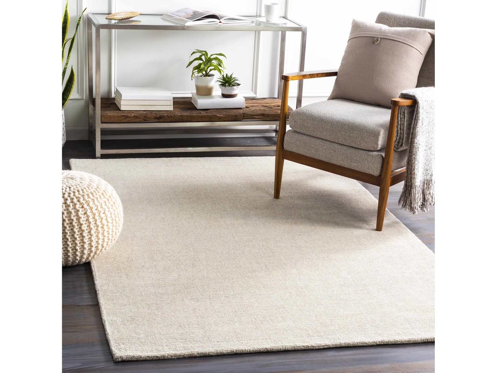 Mariba Ivory Wool Area Rug - Ornate Home
