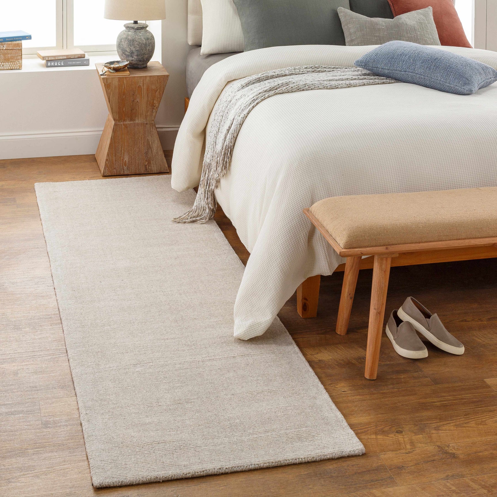 Mariba Ivory Wool Area Rug - Ornate Home
