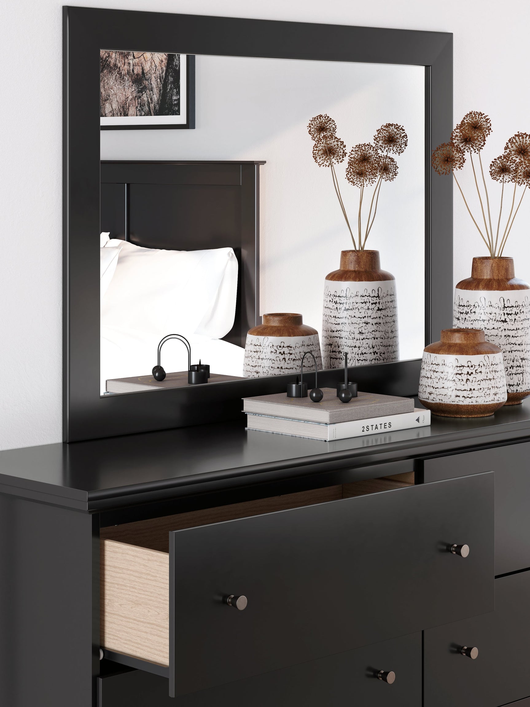 Maribel Black Dresser & Mirror (Online Special Price) - Ornate Home