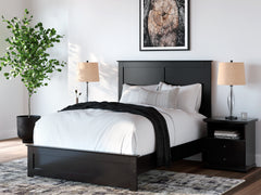 Maribel Black Full Panel Bed, Chest and Nightstand - Ornate Home
