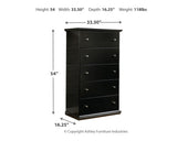 Maribel Black Full Panel Bed, Dresser, Mirror and Chest (Online Special Price) - Ornate Home