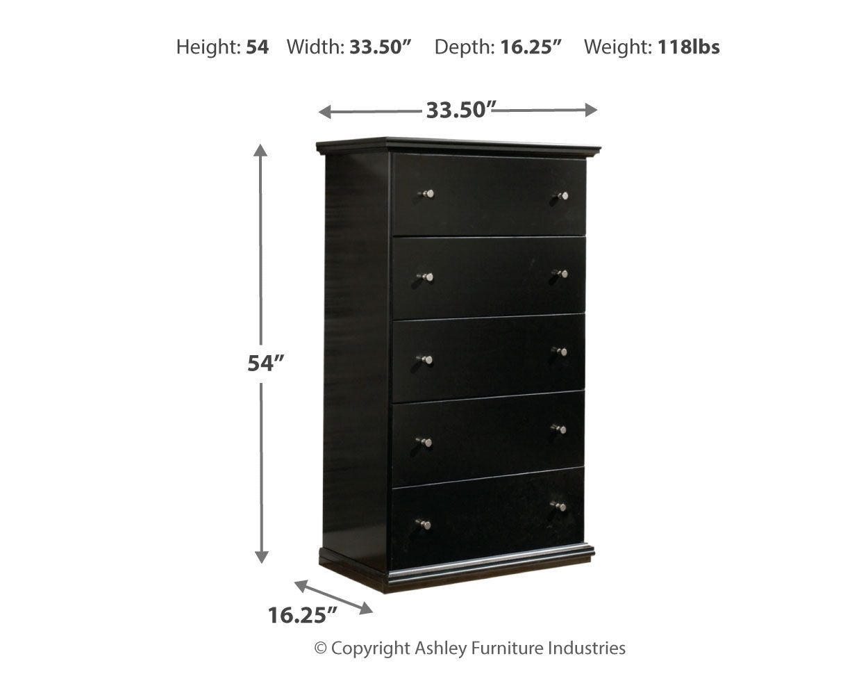 Maribel Black Full Panel Bed, Dresser, Mirror and Chest (Online Special Price) - Ornate Home