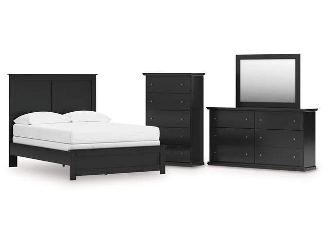 Maribel Black Full Panel Bed, Dresser, Mirror and Chest - Ornate Home