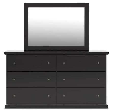 Maribel Black Full Panel Bed, Dresser, Mirror and Chest - Ornate Home