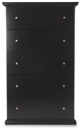 Maribel Black Full Panel Bed, Dresser, Mirror and Chest - Ornate Home