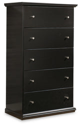 Maribel Black Full Panel Bed, Dresser, Mirror and Chest - Ornate Home