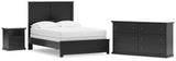 Maribel Black Full Panel Bed, Dresser and Nightstand - Ornate Home