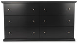Maribel Black Full Panel Bed, Dresser and Nightstand - Ornate Home