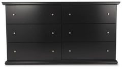 Maribel Black Full Panel Bed, Dresser and Nightstand - Ornate Home