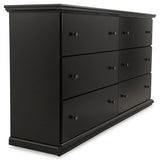 Maribel Black Full Panel Bed, Dresser and Nightstand - Ornate Home