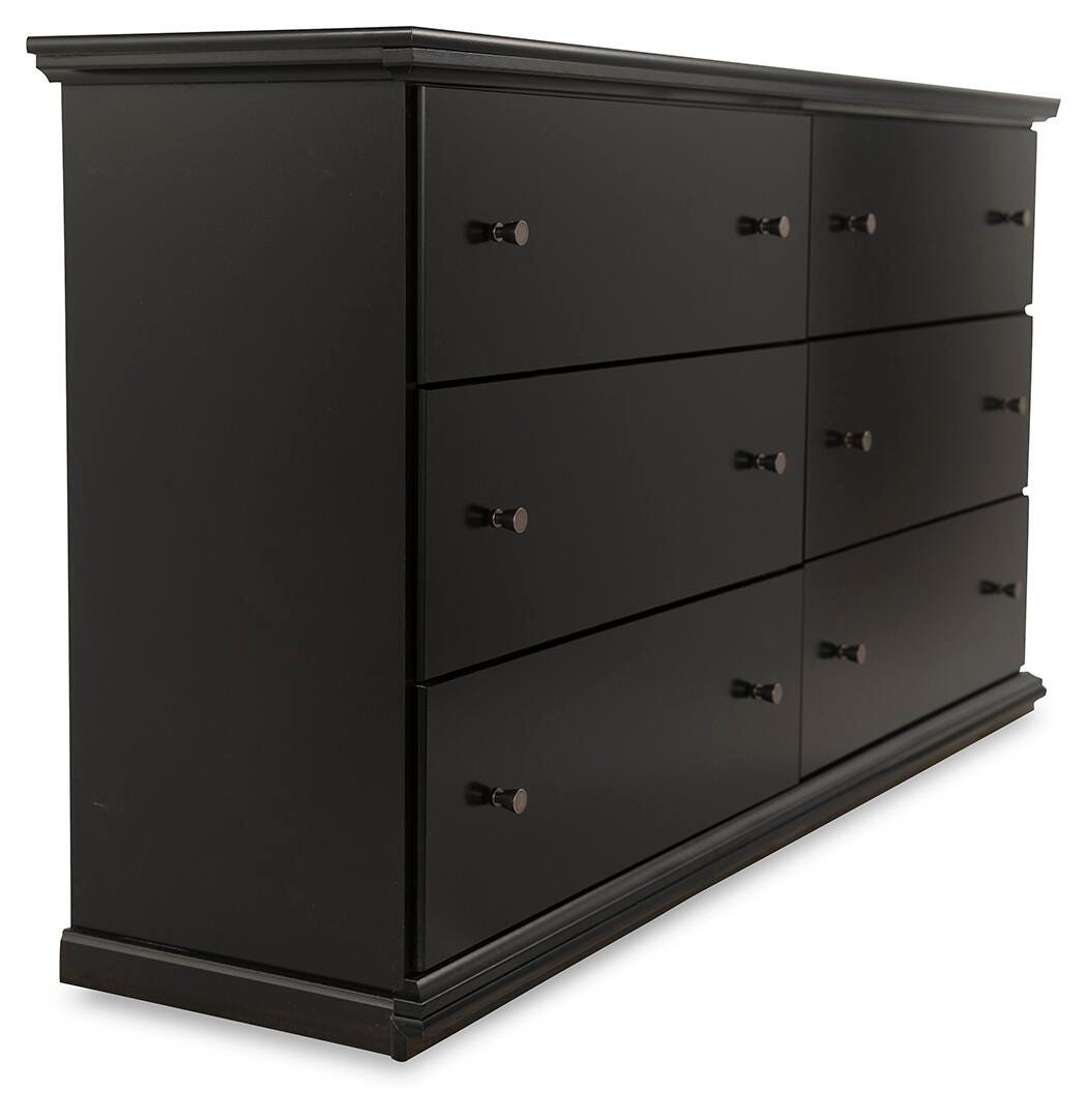 Maribel Black Full Panel Bed, Dresser and Nightstand - Ornate Home