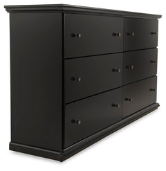 Maribel Black Full Panel Bed, Dresser and Nightstand - Ornate Home